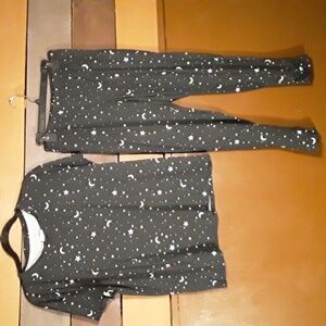 Joyspun Medium 8-10 Moon & Stars Long Sleeve Top With Matching Pants w/Pockets